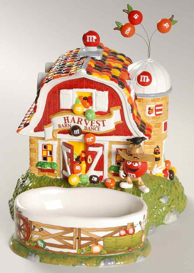 M&M's Lit House & Candy Dishes M&M Harvest Barn - Boxed by Department 56-1