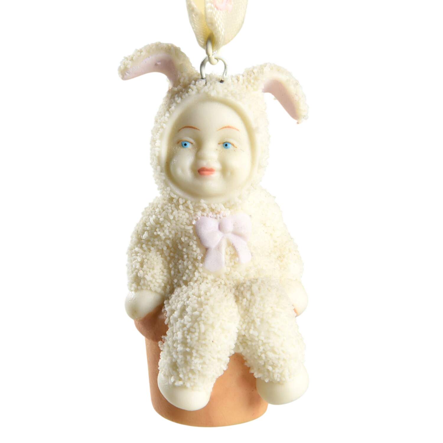 Snowbunnies Mini Ornament Tree Sitting In Flower Pot - No Box by Department 56-1