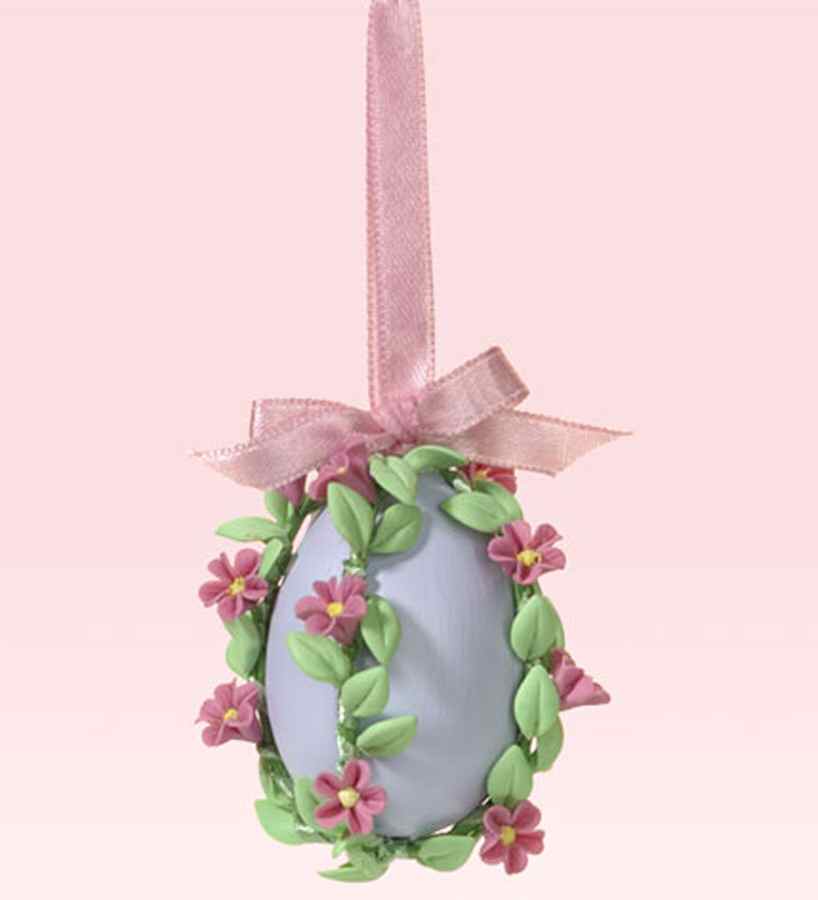 Snowbunnies Mini Ornament Tree Blossoms & Bows Purple Egg - No Box by Department 56-1