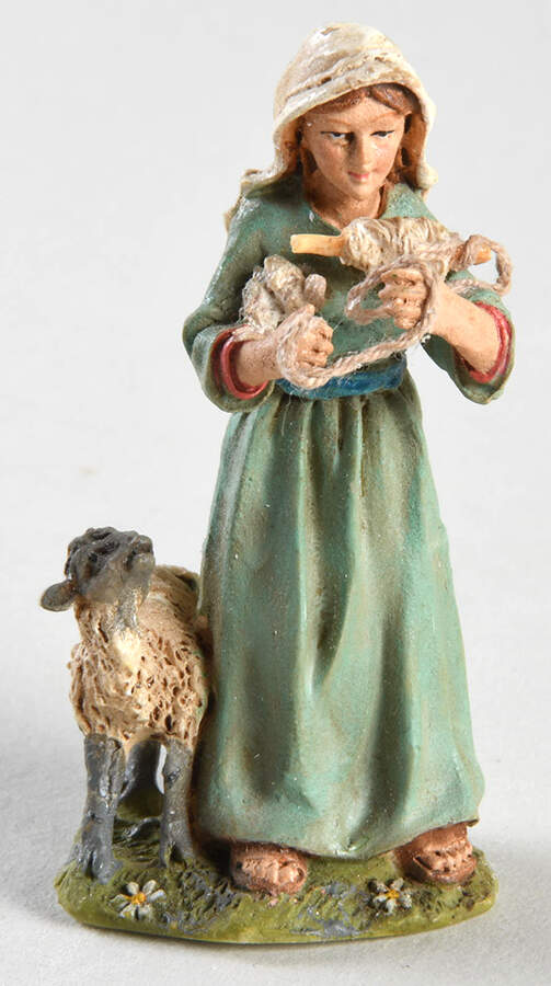 The Holy Land Woman With Yarn And Sheep - No Box by Department 56-1