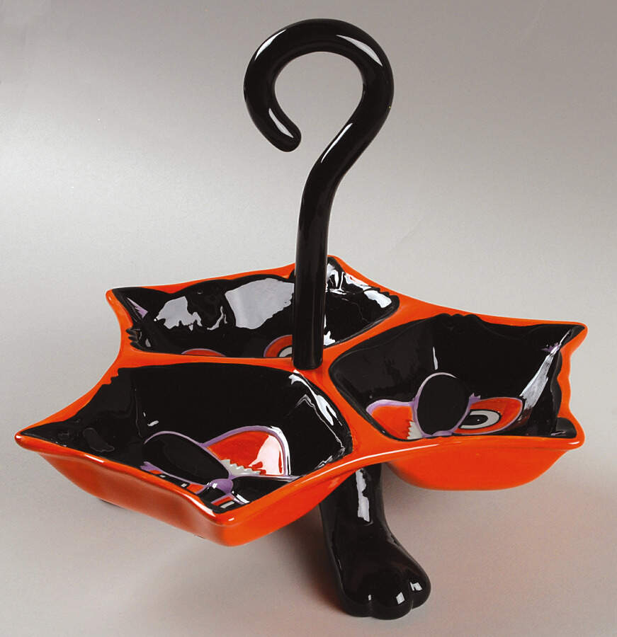 Glitterville Halloween Divided Cat Dish - Boxed by Department 56-1