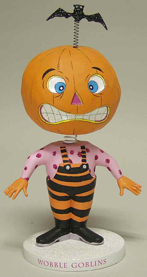 Glitterville Halloween Pumpkin Wobble Goblin - No Box by Department 56-1