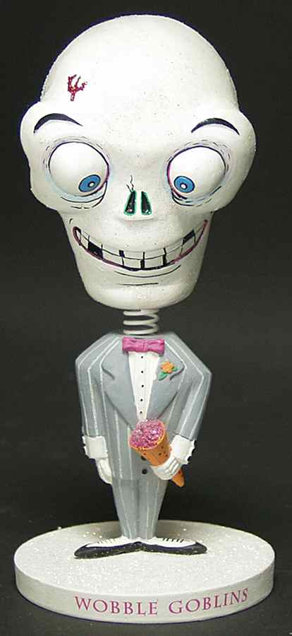 Glitterville Halloween Skull Wobble Goblin - Boxed by Department 56-1