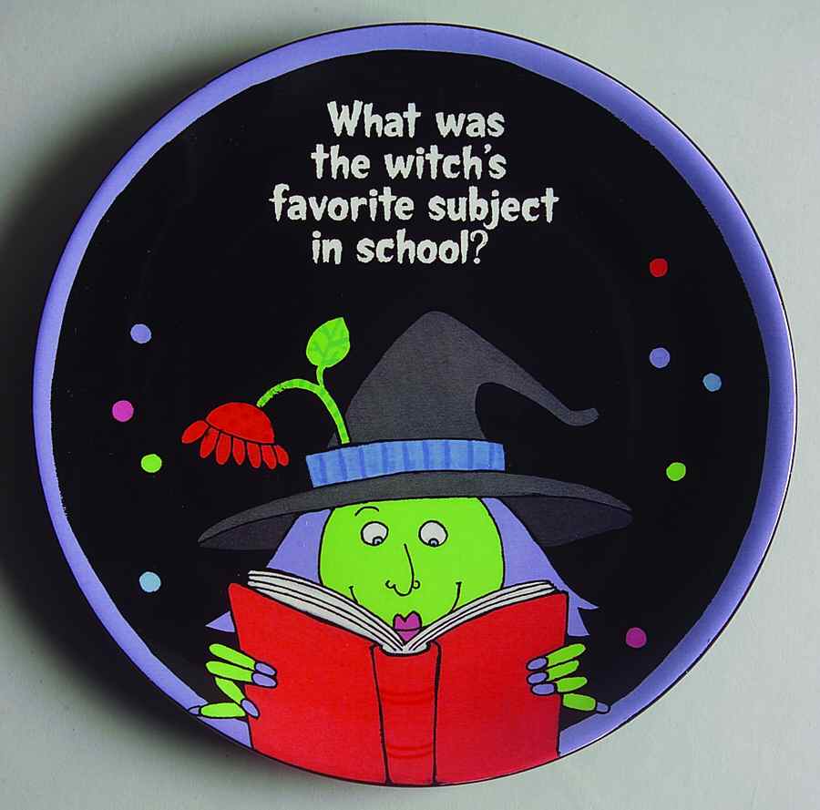 Glitterville Halloween Riddle Plate-Witch - No Box by Department 56-1
