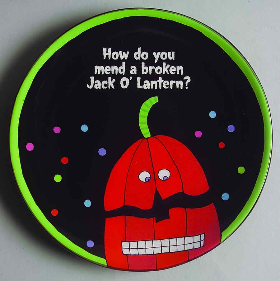 Glitterville Halloween Riddle Plate-Jack O Lantern - No Box by Department 56-1