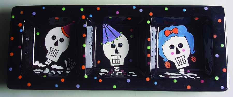 Glitterville Halloween Boo Bash Divided Plate - No Box by Department 56-1