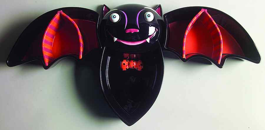 Glitterville Halloween Bat 3 Piece Dish - No Box by Department 56-1