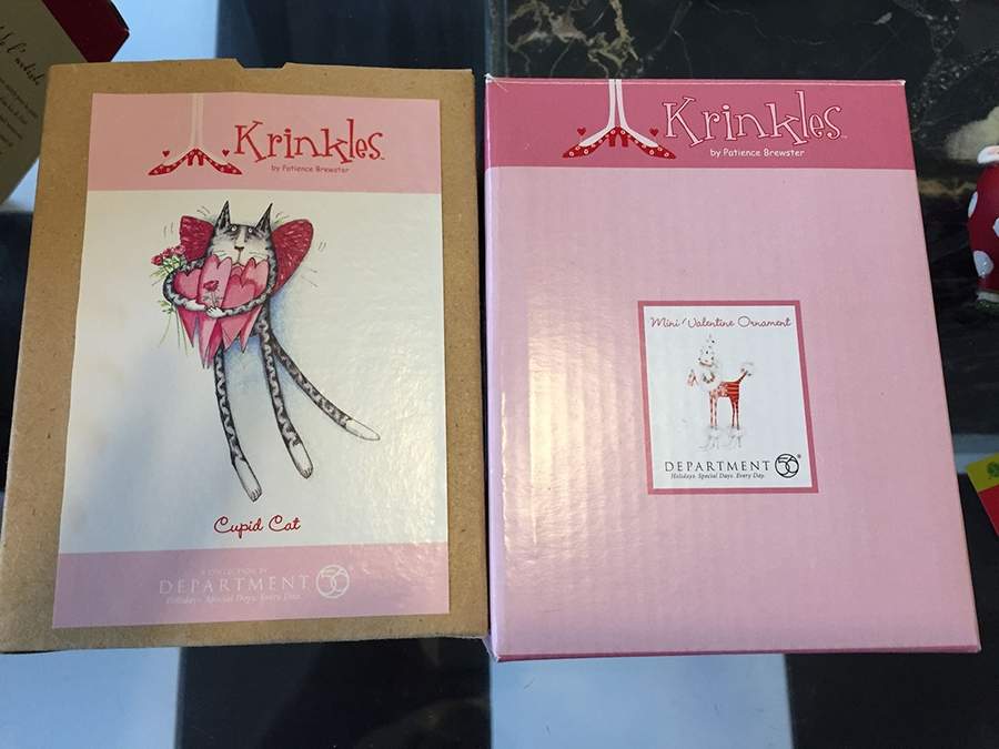 Krinkles, Valentine Ornaments Mini Cupid Cat - No Box by Patience Brewster-1