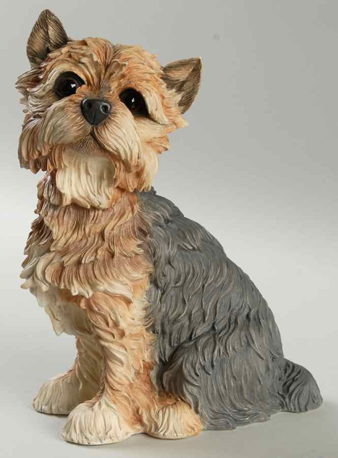 Danbury Mint Figurine Waiting Patiently-Yorkie - Boxed by Danbury Mint-1