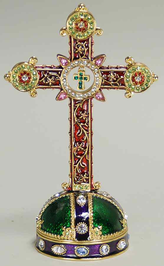 Bejeweled Collection Cross On Base-Red Pierce Center - Boxed by Department 56-1