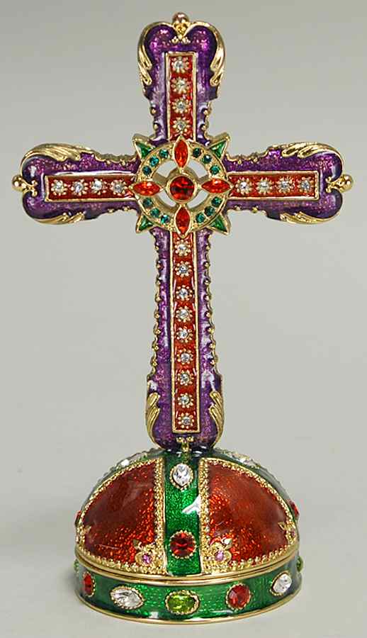 Bejeweled Collection Cross On Base-Purple Pierce Center - No Box by Department 56-1