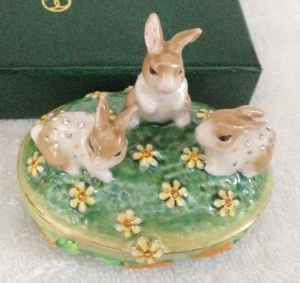 Bejeweled Collection Bunnies - No Box by Department 56-1