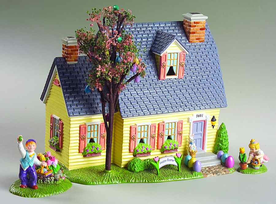 Snow Village Easter Happy Easter House - No Box by Department 56-1