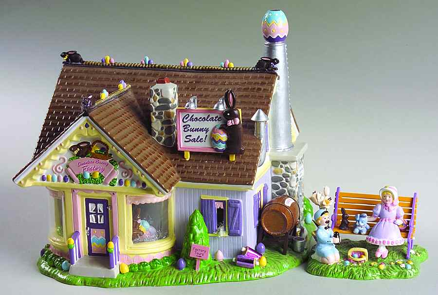Snow Village Easter Chocolate Bunny Factory-Set Of 2 - Boxed by Department 56-1