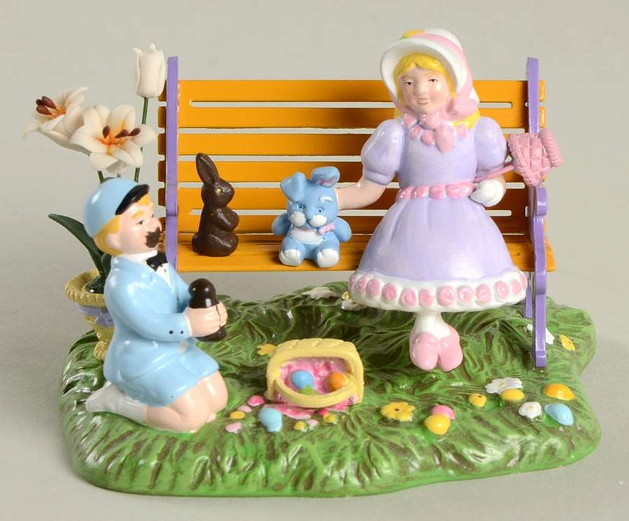Snow Village Easter Children On Bench-Single - No Box by Department 56-1
