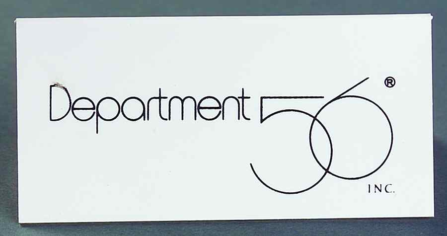 Advertising Signs Department 56 White  - Black Logo - Plastic Advertising Sign by Department 56-1