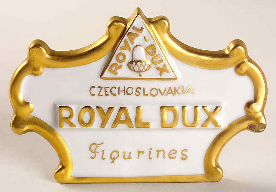 Advertising Signs Figurines, Gold On White - Advertising Signs by Royal Dux-1