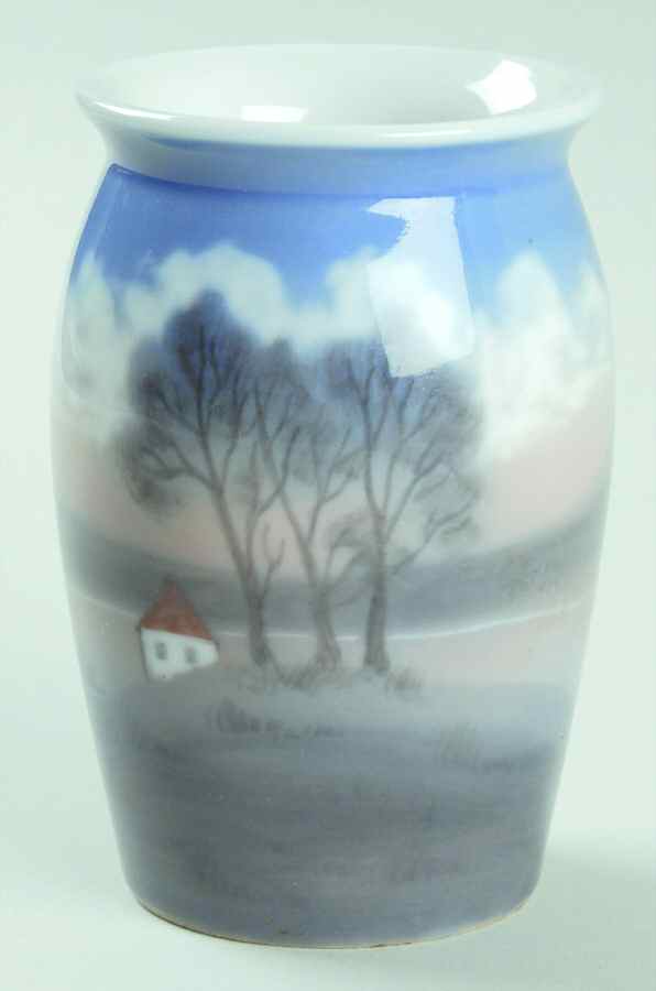 Dahl Jensen Giftware Vase-House And Tree By A Lake - No Box by Dahl-Jensen-1