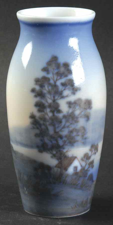 Dahl Jensen Giftware Vase-House And Tree By A Lake - No Box by Dahl-Jensen-1