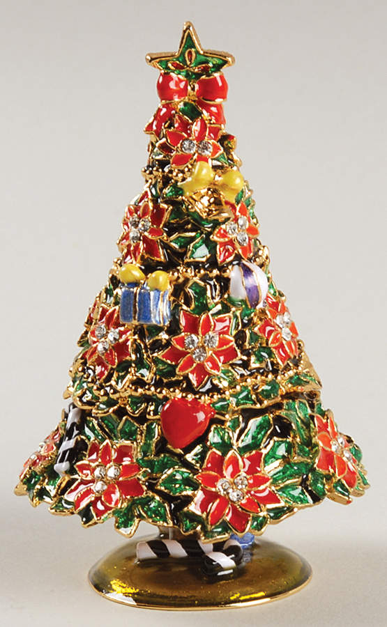 Christmas Bejeweled Boxes Poinsettia Tree - No Box by Department 56-1