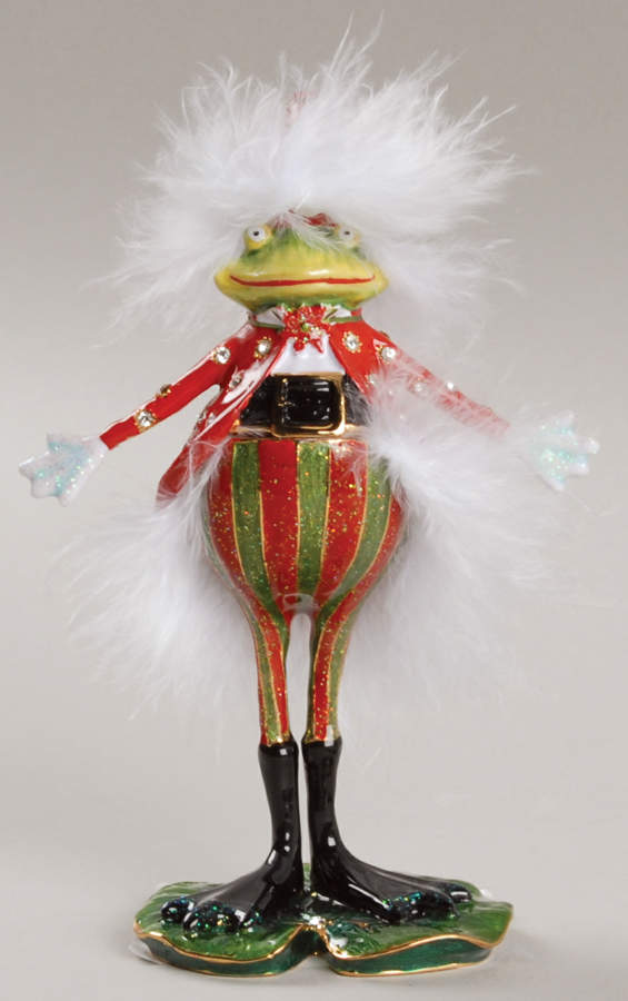 Christmas Bejeweled Boxes Krinkles Santa Frog - Boxed by Department 56-1