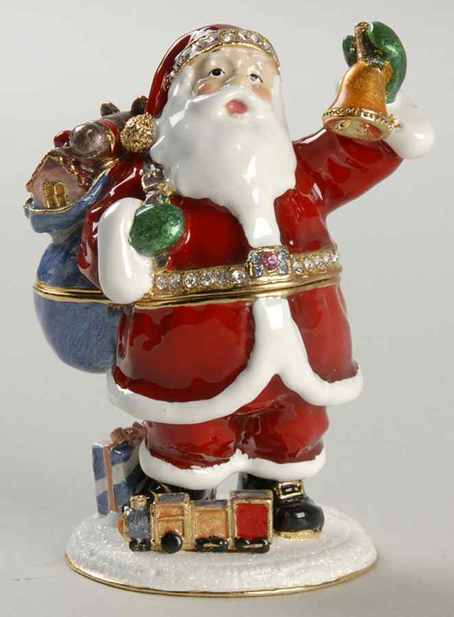 Christmas Bejeweled Boxes Santa Ringing Bell - Boxed by Department 56-1