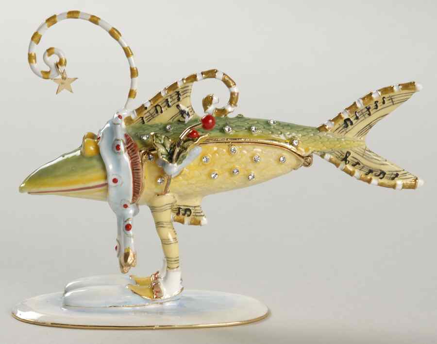 Christmas Bejeweled Boxes Krinkles Joyful Fish - No Box by Department 56-1