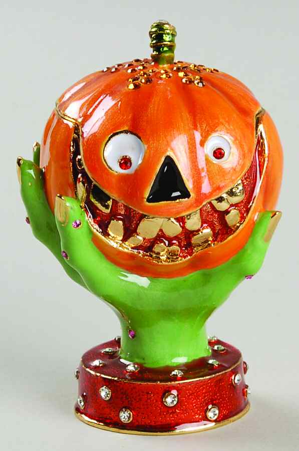 Halloween Bejeweled Boxes Witch Hand Pumpkin - With Box by Department 56-1