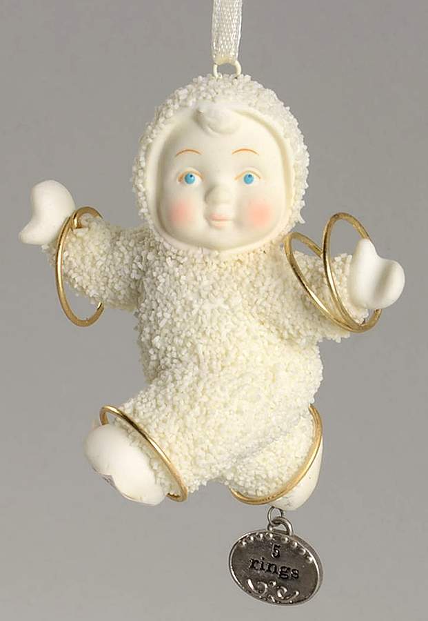 Twelve Days of Christmas-Snowbabies Five Golden Rings - Boxed by Department 56-1