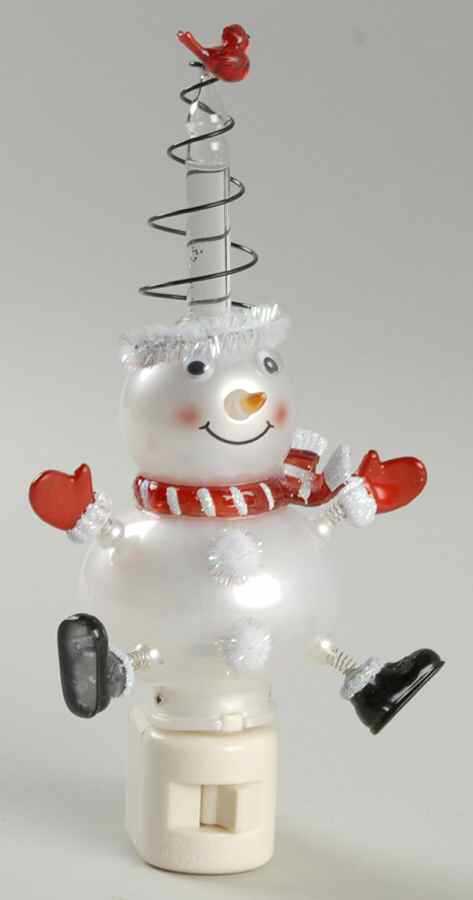 Night Lights Snowman With Bird - With Box by Department 56-1