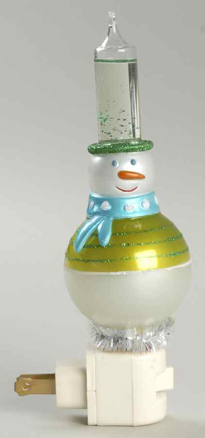 Night Lights Snowman-Green - Boxed by Department 56-1