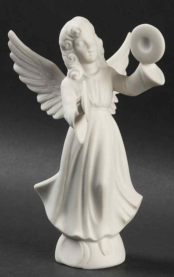 Angel Musicians Bisque Angel With Cymbals - No Box by Dresden (German)-1