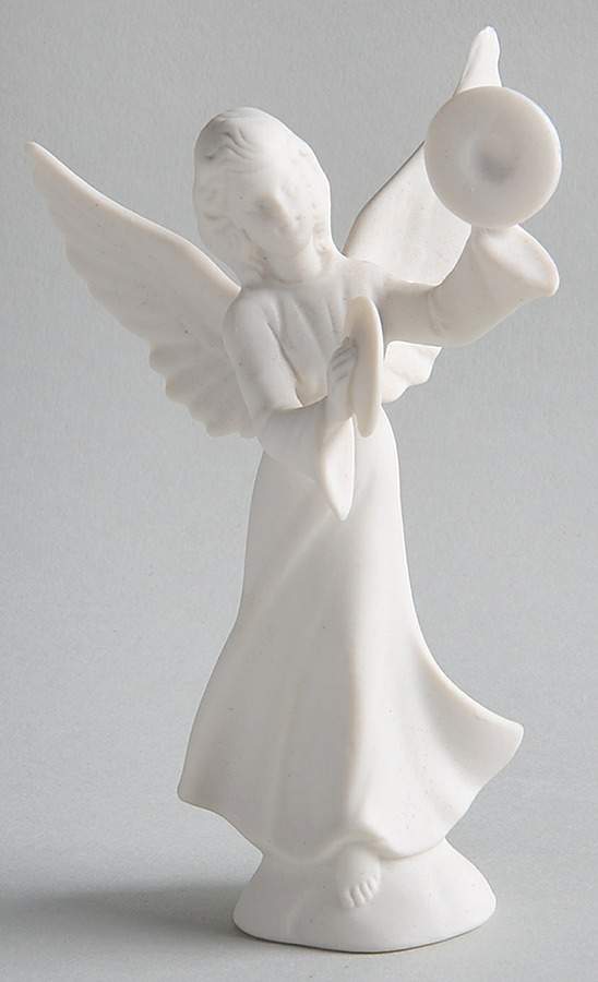 Angel Musicians Bisque Angel With Cymbals - No Box by Dresden (German)-1
