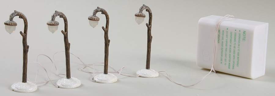 North Pole Woods Acorn Street Lamps - No Box by Department 56-1