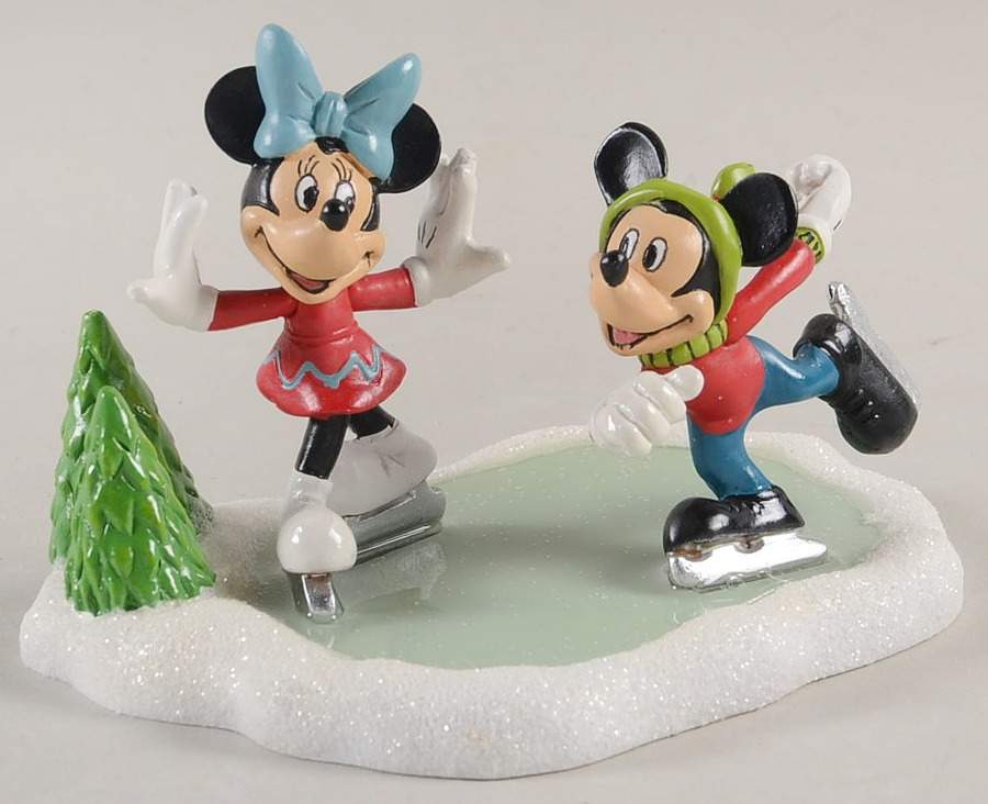 Mickey's Merry Christmas Village Mickey & Minnie Go Skating - Boxed by Department 56-1