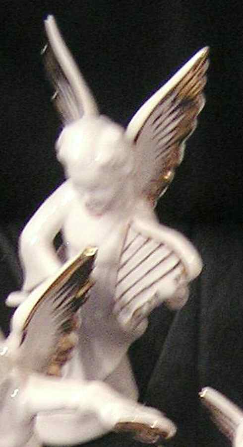Angel Musicians-Gold Angel With Harp - No Box by Dresden (German)-1