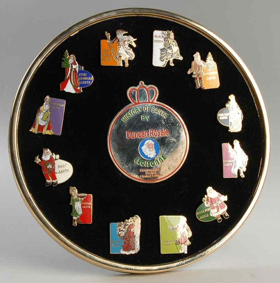 History of Santa Lapel Pins Dealer Commemorative Pin Set - No Box by Duncan Royale-1
