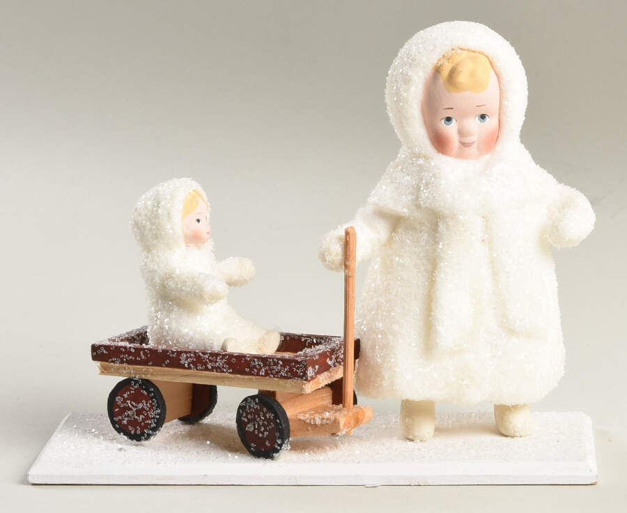 Snow Angels Angel Pulling Wagon W/ Baby - No Box by Department 56-1
