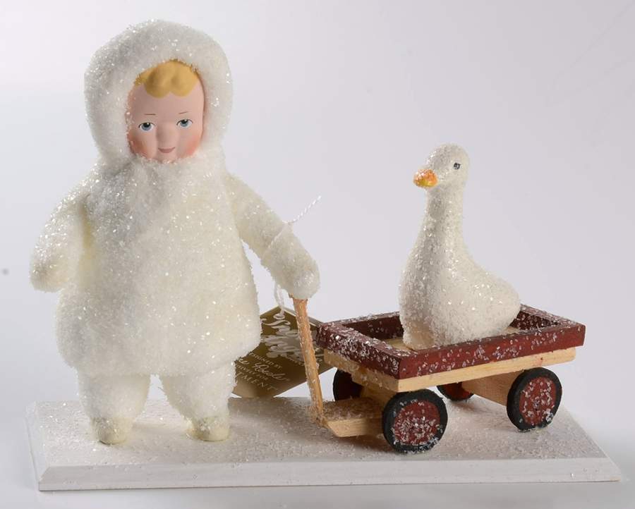 Snow Angels Angel Pulling Wagon W/ Goose - No Box by Department 56-1