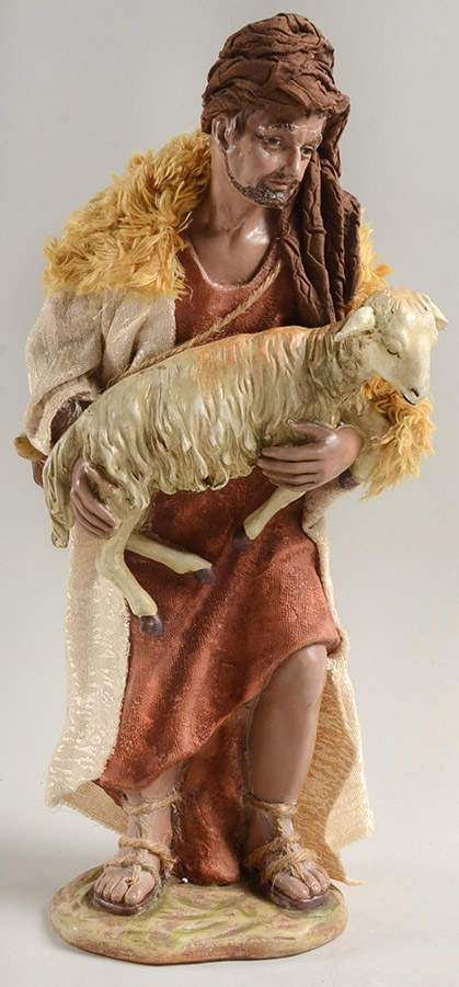 Neapolitan Nativity Shepherd Holding Sheep - No Box 42 by Department 56-1