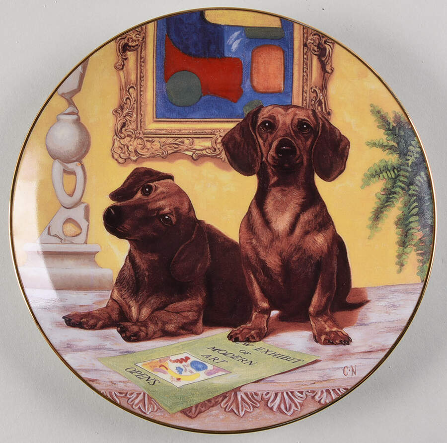 Dachshund The Art Critics - No Box by Danbury Mint-1