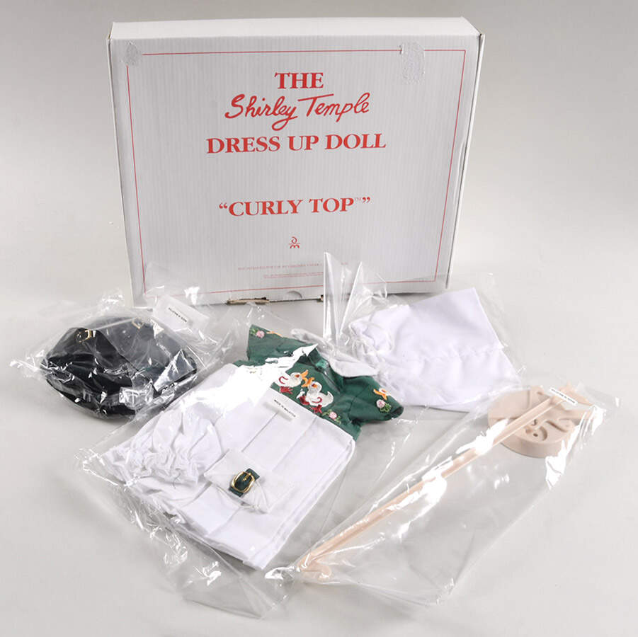 Shirley Temple Dress Up Doll Curly Top-Green Duck Dress/Wardrobe - Boxed by Danbury Mint-1