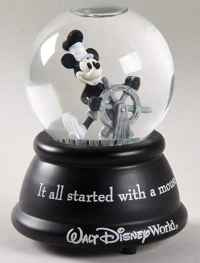 Disney Musical Snowglobe Steamboat Willie-Mickey Mouse Club March - No Box by Disney-1