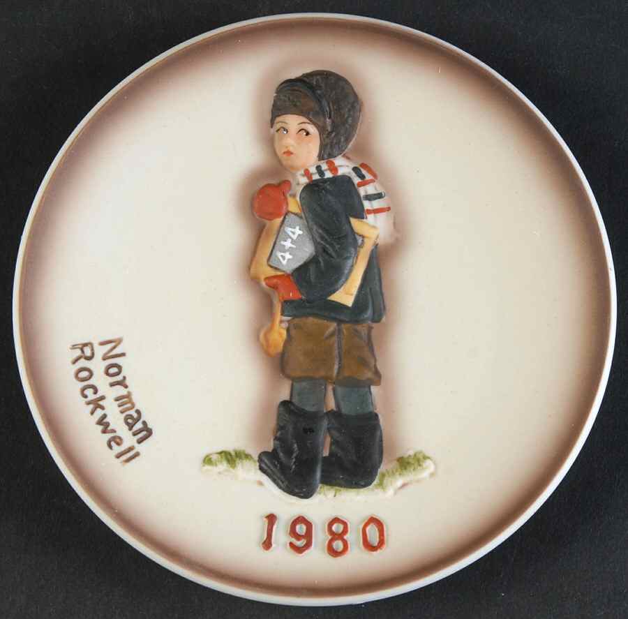 Norman Rockwell I-Mini Plates Back To School - With Box by Dave Grossman-1
