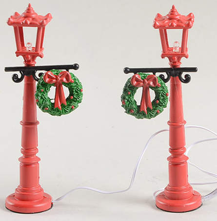 General Village Electrical Red With Greens Street Lights - Boxed by Department 56-1
