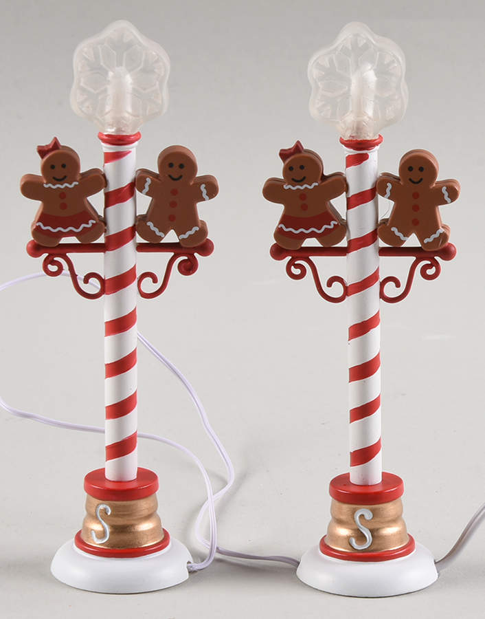 Gingerbread Lane - North Pole Gingerbread Street Lights - Boxed by Department 56-1
