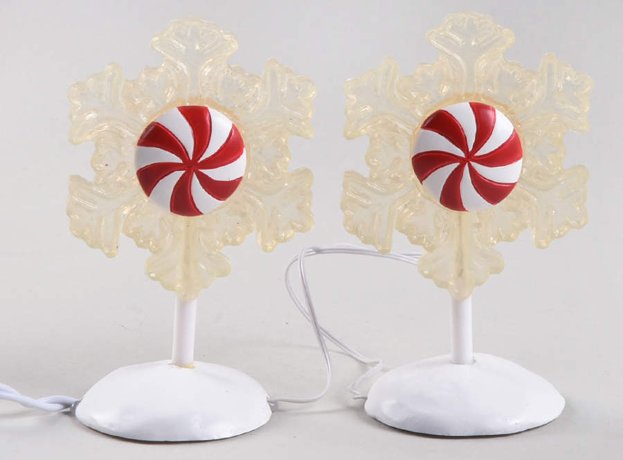 General Village Electrical Lit Peppermint Snowflakes - Boxed by Department 56-1