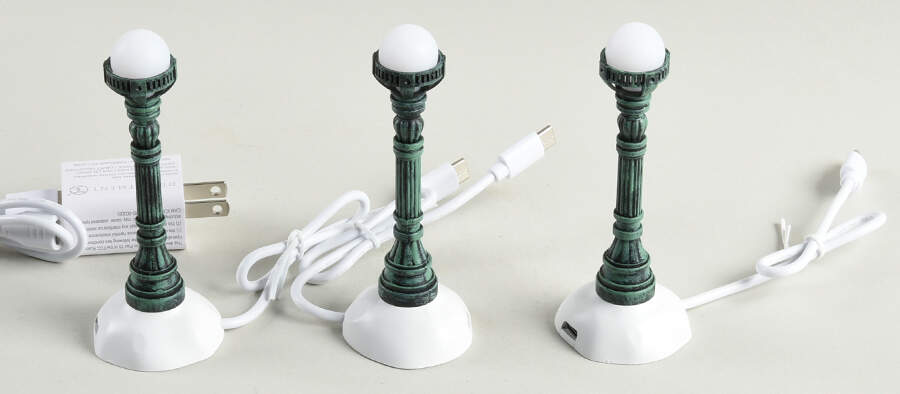 General Village Electrical Copper Lamp Post Set Of 3 - Boxed by Department 56-1