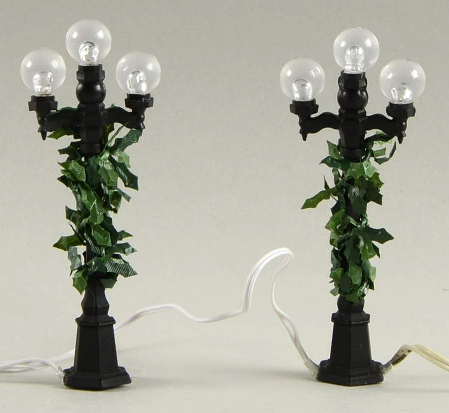 General Village Electrical Holly-Covered Lamposts - Boxed by Department 56-1