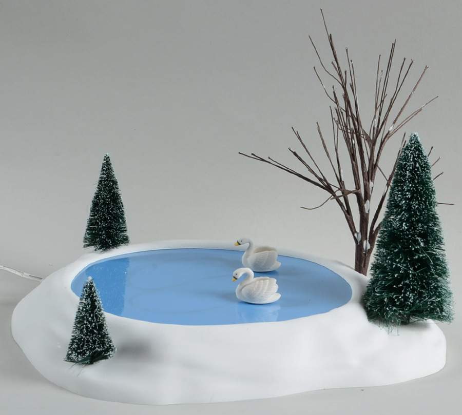 General Animated Accessories Animated Swan Pond - Boxed by Department 56-1